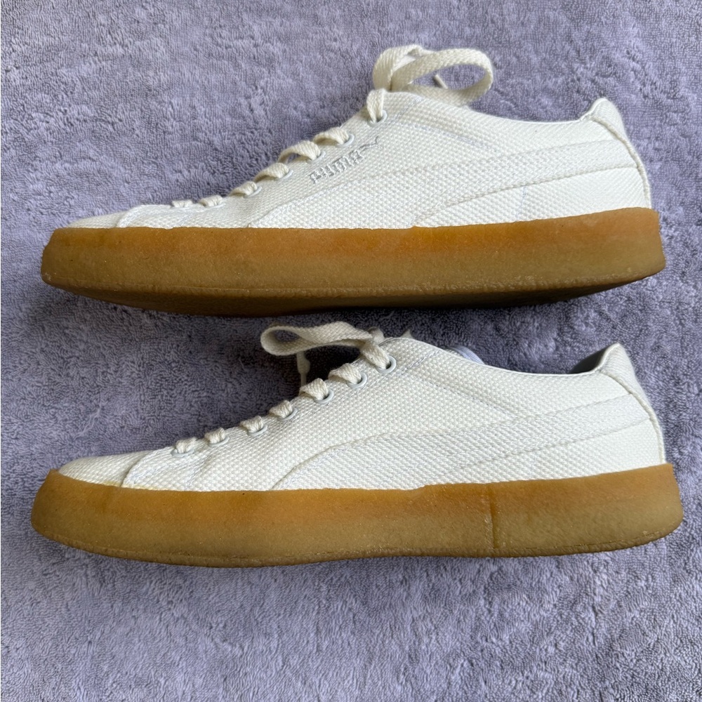 Puma Off White Canvas Men’s Sneakers Gum Sole